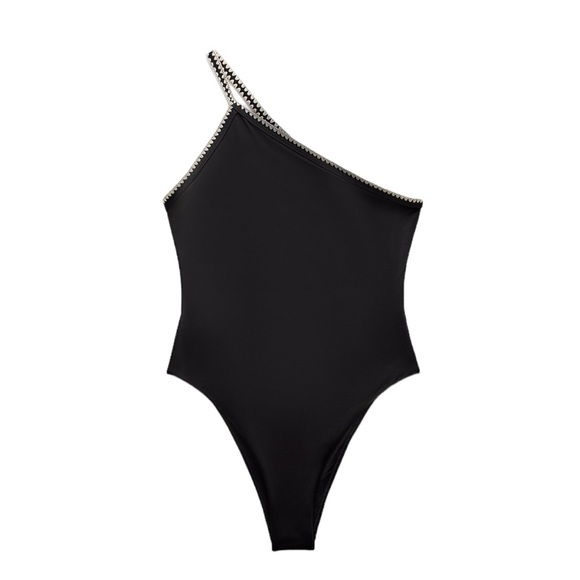 Zara Embroidered Asymmetric Swimsuit - Picture 4 of 15